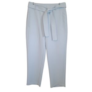 Wilfred Light Blue Belted Tailored Trousers Size 12 | High Rise Work Pants